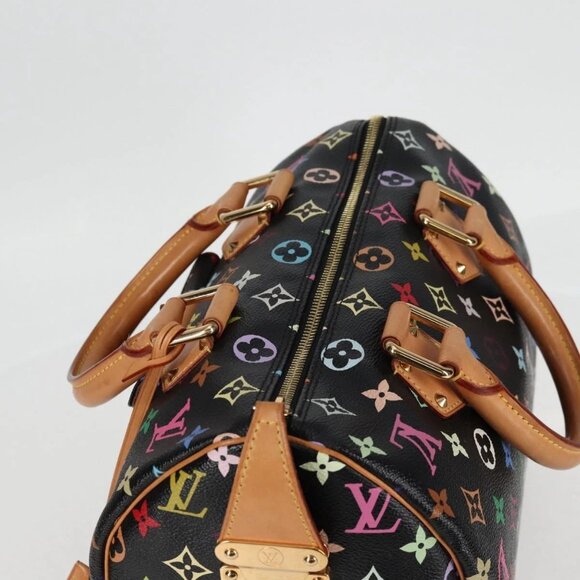 LOUIS VUITTON Monogram Multicolor Speedy 30 Hand Bag Black M92642 Auth 115220V - Picture 6 of 16